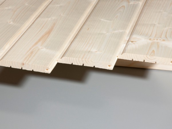 Rundprofil 19x146 mm aus nordischer Fichte mit Nut und Feder, gehobelt