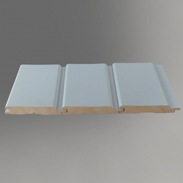 Profilholz nord. Fichte / Tanne 18,5 x 121 mm - Rundprofil - lichtgrau deckend